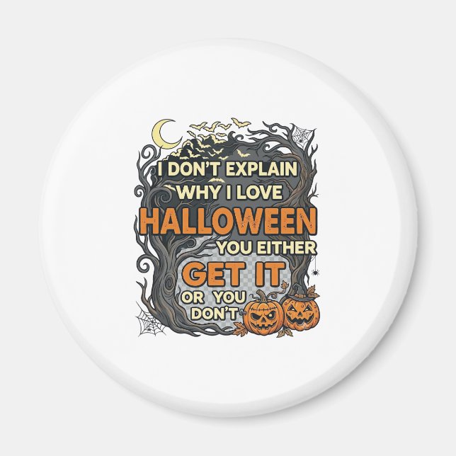 Halloween Get It Spooky Tree Pumpkins Bats Spiderw Magnet (Front)