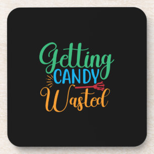 Halloween Getting Candy Wasted Birthday Coaster