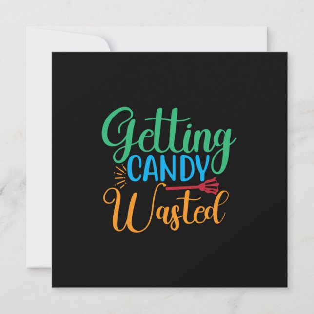 Halloween Getting Candy Wasted Birthday Invitation (Front)