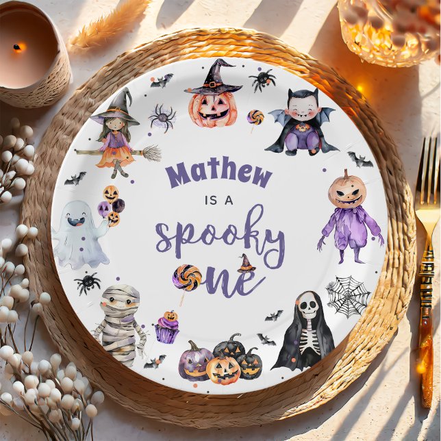Halloween Ghost 1st Birthday Party Paper Plate (Creator Uploaded)
