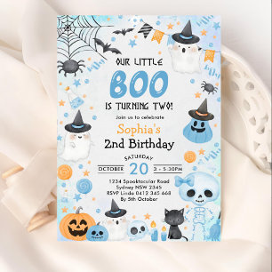 Halloween Ghost 2nd Birthday Party Invitation