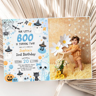 Halloween Ghost 2nd Birthday Party Photo Invitation