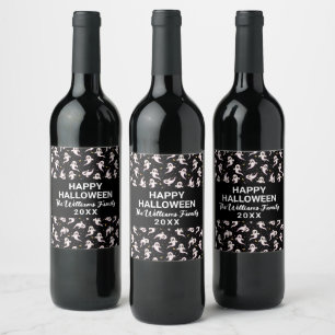 Halloween Ghost Adult Party Personalised Wine Label