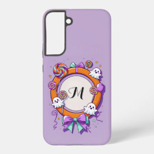 Halloween Ghost and Candy Wreath in Purple Samsung Galaxy Case