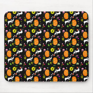 Halloween Ghost and Pumpkins Mouse Pad