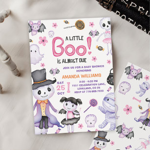 Halloween Ghost Baby Girl Shower Party Invitation