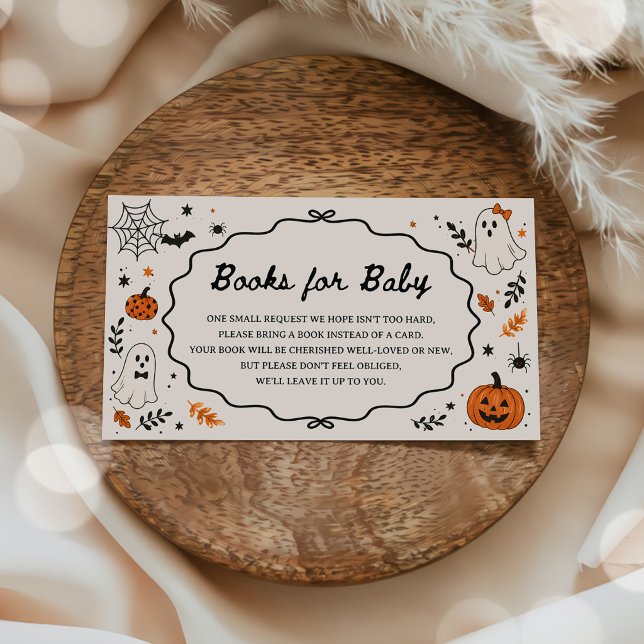 Halloween Ghost Baby Shower Book Request Enclosure Card (Creator Uploaded)