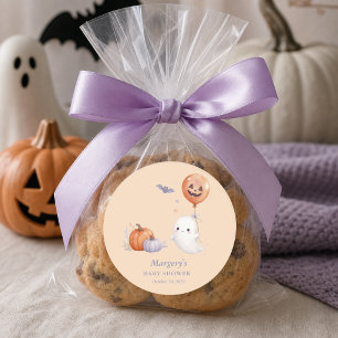 Halloween Ghost Baby Shower Classic Round Sticker
