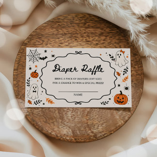 Halloween Ghost Baby Shower Diaper Raffle Enclosure Card