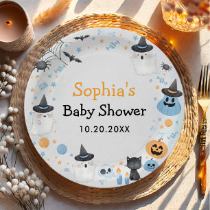 Halloween Ghost Baby Shower Party Paper Plate