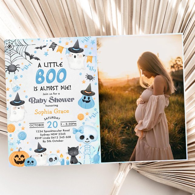 Halloween Ghost Baby Shower Party Photo Invitation (Creator Uploaded)