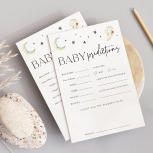 Halloween Ghost Baby Shower Predictions Game Sheet