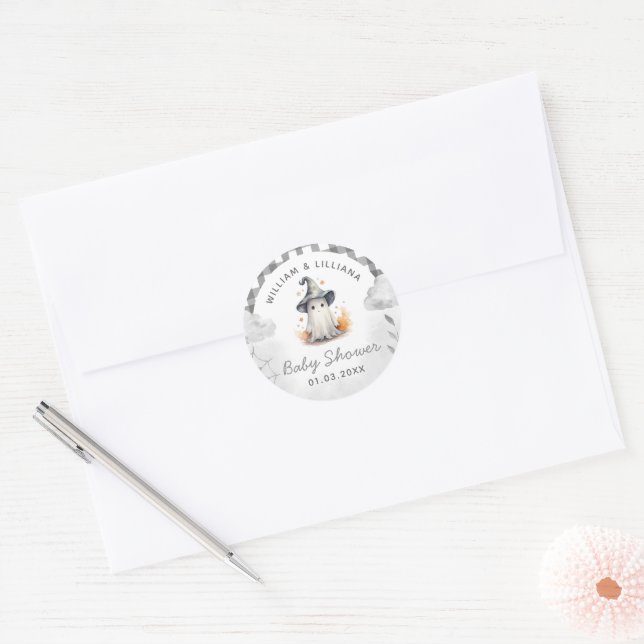 Halloween Ghost Baby Shower Sticker (Envelope)