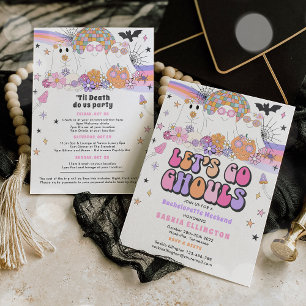 Halloween Ghost Bachelorette Let's Go Ghouls Invitation