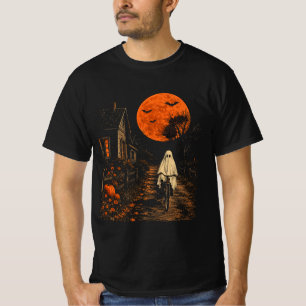 Halloween Ghost Biking Gothic Vintage Pumpkin Fall T-Shirt