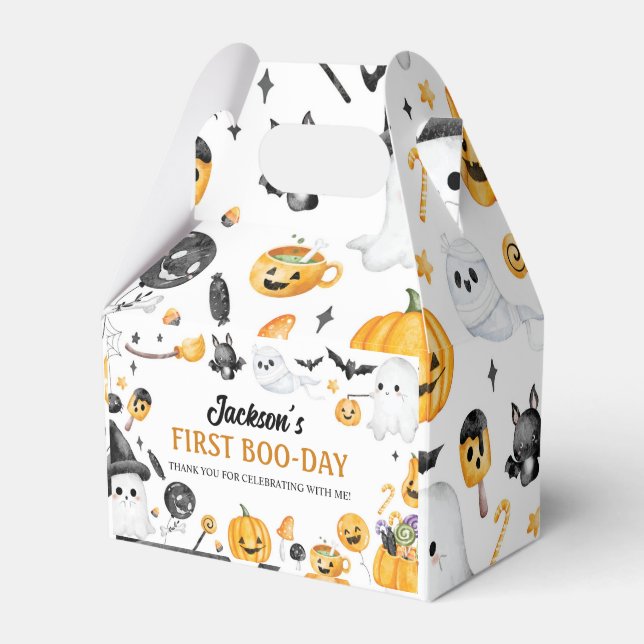 Halloween Ghost Birthday Party Favour Box (Front Side)