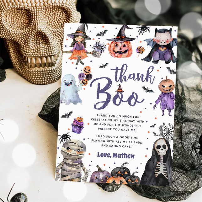 Halloween Ghost Birthday Party Thank You Card (Creator Uploaded)