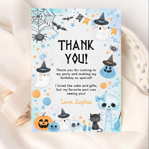 Halloween Ghost Birthday Thank You Card