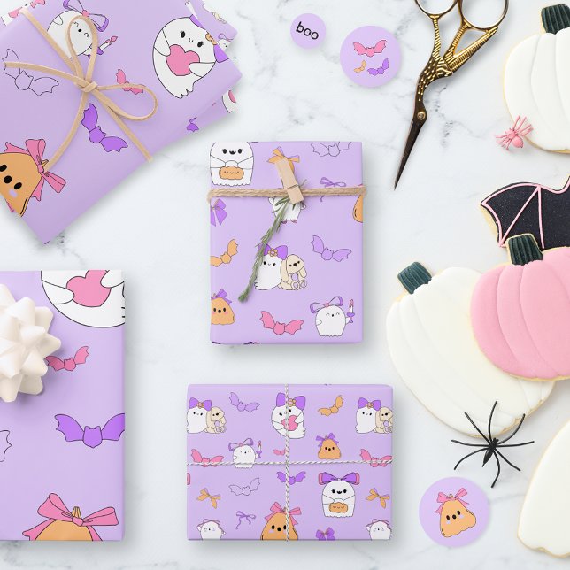 Halloween Ghost Birthday Wrapping Paper Sheet (Creator Uploaded)