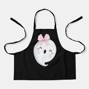 Halloween Ghost Black White Apron