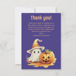 Halloween Ghost Boo baby shower Thank You Card