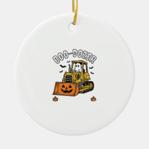 Halloween Ghost Boo Dozer Funny Bulldozer_1 Ceramic Tree Decoration