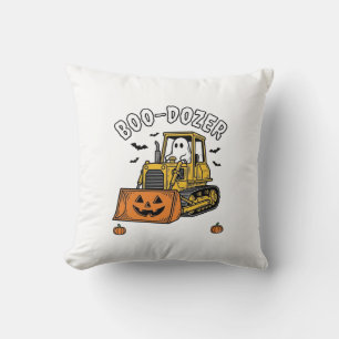 Halloween Ghost Boo Dozer Funny Bulldozer_1 Cushion