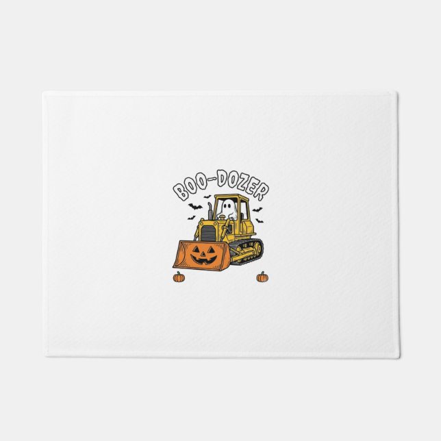 Halloween Ghost Boo Dozer Funny Bulldozer_1 Doormat (Front)
