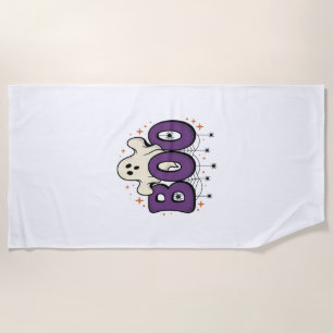 Halloween Ghost Boo Funny Spider Vintage_1 Beach Towel