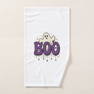Halloween Ghost Boo Funny Spider Vintage_1 Hand Towel