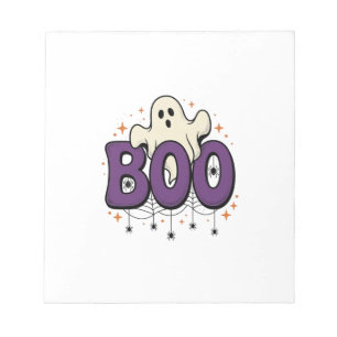 Halloween Ghost Boo Funny Spider Vintage_1 Notepad