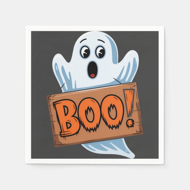 Halloween Ghost Boo Napkin (Front)