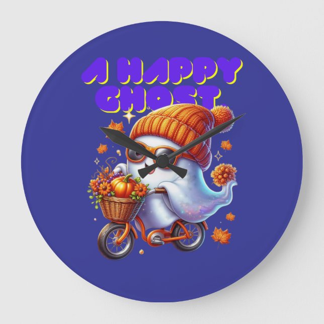 Halloween Ghost Boo Wall Clock (Front)