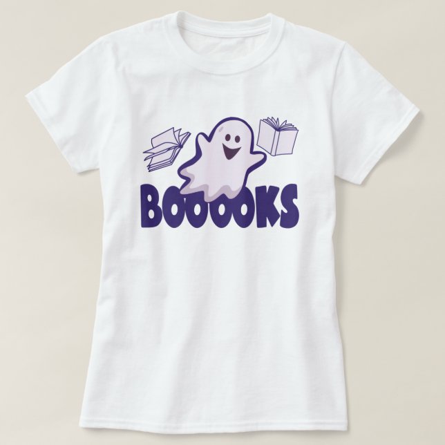 Halloween Ghost Book  T-Shirt (Design Front)