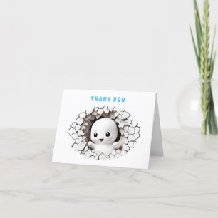 Halloween Ghost Boy Baby Shower Thank You Card 