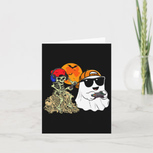 Halloween Ghost Boys Kids Gaming Scary Skeleton Ga Card