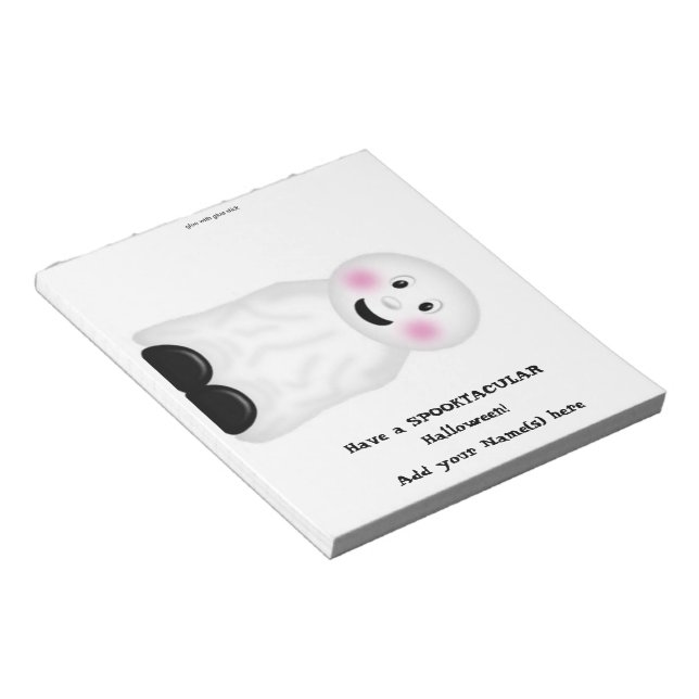 Halloween Ghost Candy Bar Wrapper Party Favour Notepad (Angled)