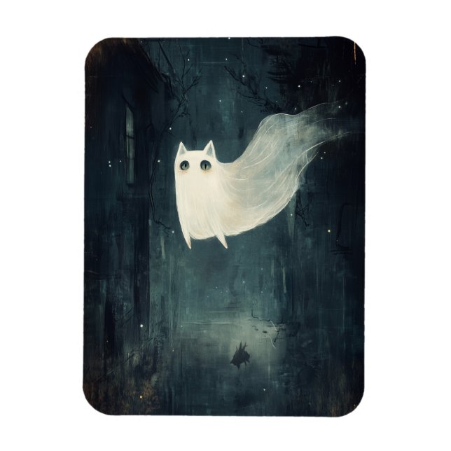 Halloween Ghost Cat  Magnet (Vertical)