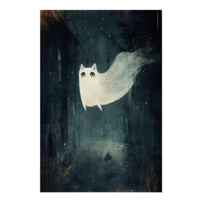 Halloween Ghost Cat  Poster (Front)
