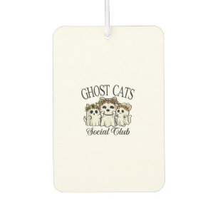 Halloween Ghost Cat Social Club Retro Spooky Cat S Car Air Freshener
