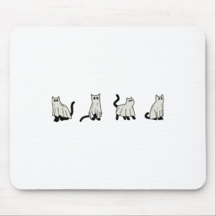Halloween Ghost Cats Cute Cats In Ghost Costumes F Mouse Pad