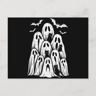 Halloween Ghost Cats Lover Fall Spooky Season Postcard