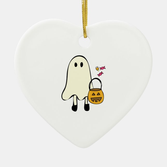 Halloween Ghost Ceramic Tree Decoration (Front)