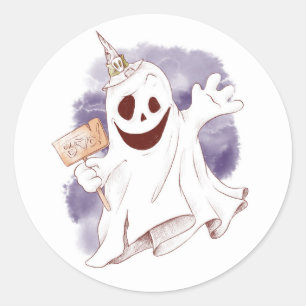 Halloween Ghost Classic Round Sticker