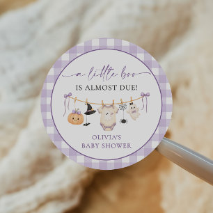 Halloween Ghost Clothesline Baby Shower Classic Round Sticker