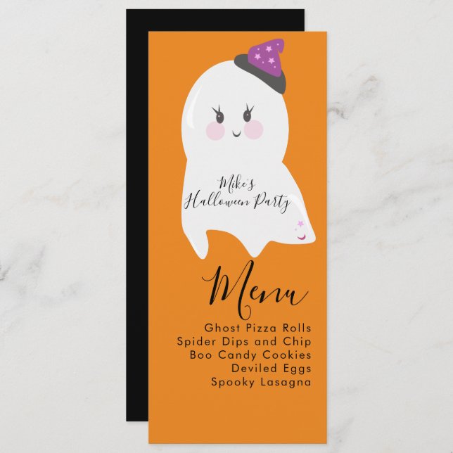 Halloween Ghost Costume Party  Menu (Front/Back)