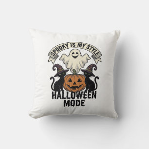 Halloween Ghost Costume Vintage Spooky Pumpkin Cat Cushion