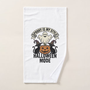 Halloween Ghost Costume Vintage Spooky Pumpkin Cat Hand Towel