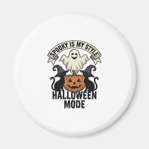 Halloween Ghost Costume Vintage Spooky Pumpkin Cat Magnet