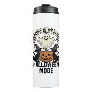 Halloween Ghost Costume Vintage Spooky Pumpkin Cat Thermal Tumbler